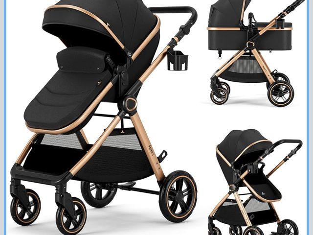 Lot 96-180386 - 2 in 1 Baby Stroller, Convertible Bassinet Pushchair for Infants and Newborns 0-36 Months
may vary f...