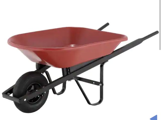 Lot 96-176820 - Incomplete True Temper 4 cu. ft. Poly Wheelbarrow. Missing Handles. Tray and parts box only. Unused.
