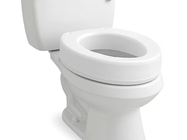 Lot 96-170154 - Carex Toilet Seat Riser, Elongated Raised Toilet Seat Adds 3.5 inches to Toilet Height, for Assistan...