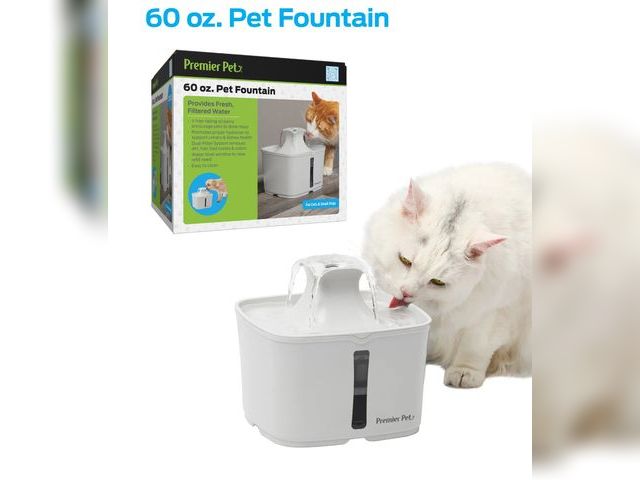 Lot 96-167369 - Premier Pet 60 oz. Pet Fountain, Automatic for Cats, Filters Included, White
New
