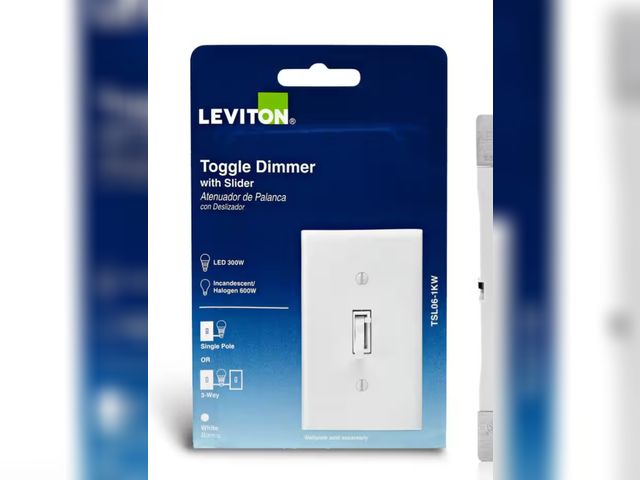 Lot 96-162498 - Leviton
Toggle Slide Dimmer Switch for Dimmable LED, Halogen and Incandescent Bulbs - White TSL06-1K...