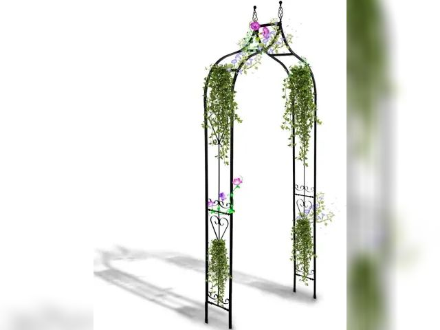 Lot 96-194580 - Censor 6.9ft H X 4.1ft W Metal Garden Arch Trellis, Garden Arbor for Climbing Plants, Wedding Arch A...