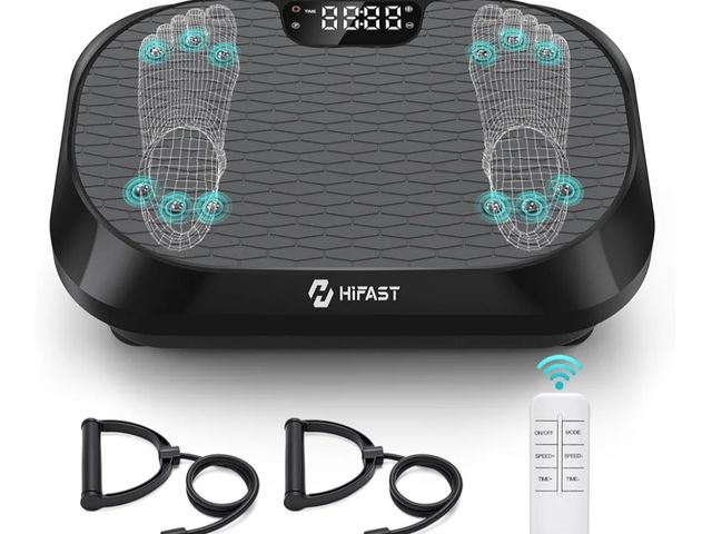 Lot 96-164242 - Vibration Plate Exercise Machine with Magnetic Acupoints, Lymphatic Drainage Vibrating Plate with 9 ...