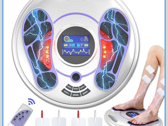 Lot 96-183105 - EMS Foot Circulation Stimulator, Electronic Foot Therapy for Neuropathy Pain Relief, EMS Feet Massag...