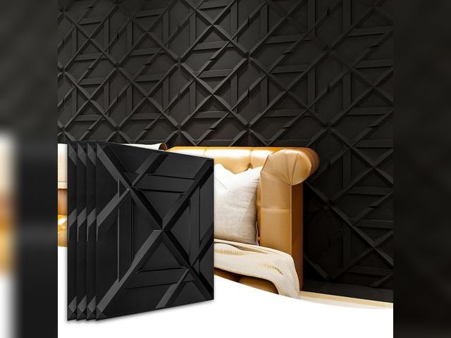 Lot 96-181467 - Art3d PVC 3D Wall Panel, Decorative Wall Tile in Black 12-Pack 19.7"x19.7 New
