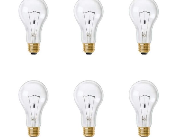 Lot 96-164563 - Feit Electric 200-Watt A21 Utility High
Brightness Clear Glass E26 Medium Base Incandescent Light Bu...