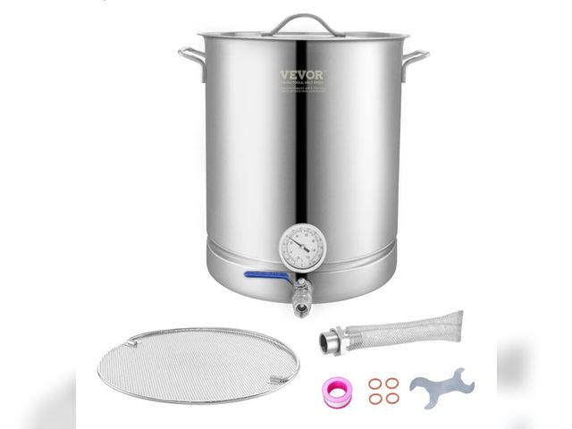 Lot 96-169950 - VEVOR Brew Kettle 16 Gal, Brewing Pot Stainless Steel, Brew Kettle Pot for Beer Brewing with Filter&...