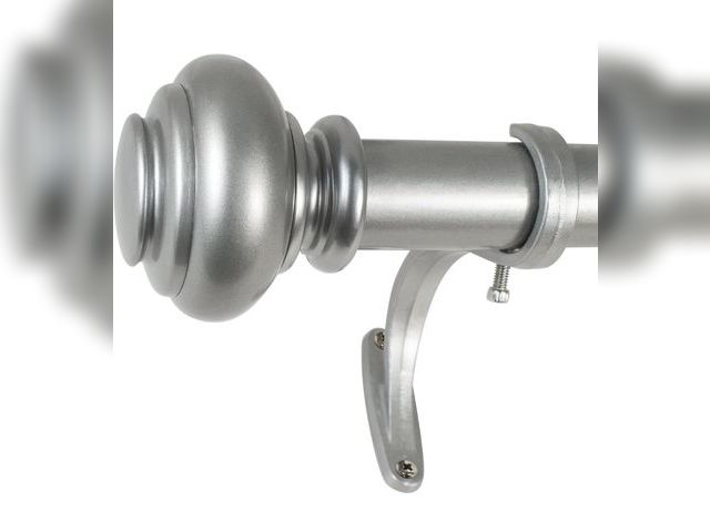 Lot 96-178034 - 4 Pack Decopolitan  1-Inch Urn Single Window Treatment Rod Set, 36 to 72-Inch, Antique Silver New