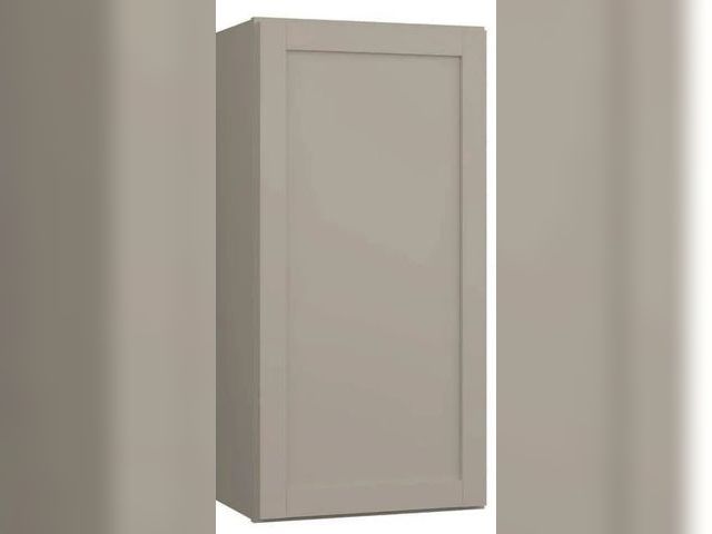 Lot 96-166573 - Hampton Bay Courtland 18 in. W x 12 in. D x 36 in. H Assembled Shaker Wall Kitchen Cabinet in Sterli...
