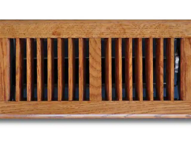Lot 96-232580 - 6 pack of T.A. Industries 4 in. x 12 in. Oak Floor Diffuser 3 new - 3 open package