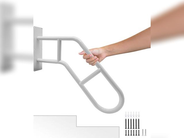 Lot 96-181675 - Hand Rails for Outdoor Steps, 28" Step Grab Bar for Outdoor, Step Railing, Garage Railing with Matte...