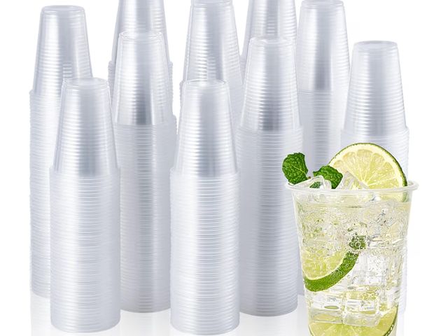 Lot 96-181015 - Vplus 2000 Pack 9 OZ Clear Plastic Cups, 9 Ounce Disposable Cold Water Party Drinking Cups for Weddi...