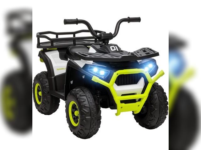 Lot 96-197355 - Qaba 12V Kids ATV, 4 Wheeler Quad, 3.7Mph Battery Powered Ride on Car with 4 Suspension Wheels, Stor...