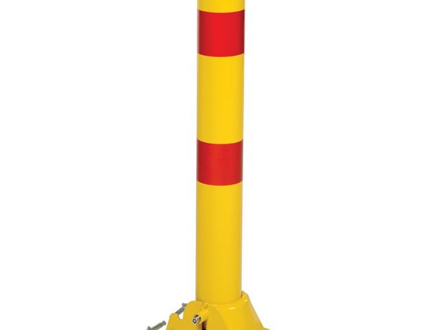 Lot 96-181694 - Vestil 4.25" Round 35.5" H Fold Down Steel Bollard Post, Yellow
unused open box 
Item May Vary From ...