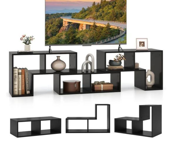 Lot 96-197734 - Giantex 3Pcs TV Console Stand Modern Entertainment Center Display Storage Bookcase Free Combination ...