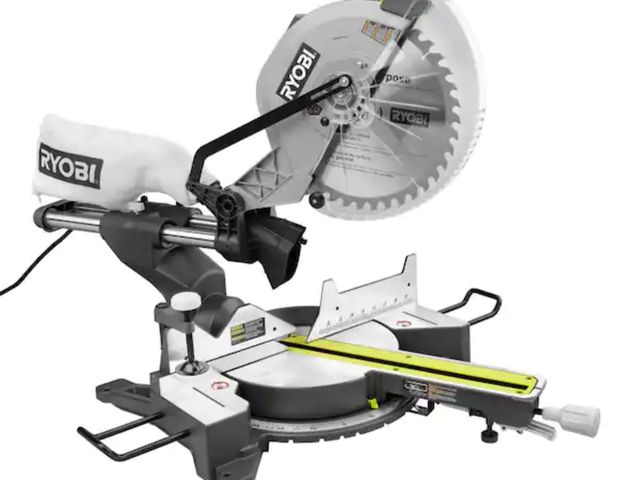 Lot 96-222142 - RYOBI
15 Amp 12 in. Corded Sliding Compound Miter Saw with LED Cutline Indicator
New with box damage...
