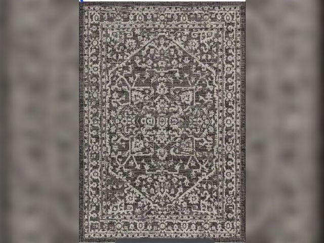 Lot 96-233695 - JONATHAN Y Malta Bohemian Medallion Textured Weave Indoor/Outdoor Black/Gray 8 ft. x 10 ft. Area Rug...