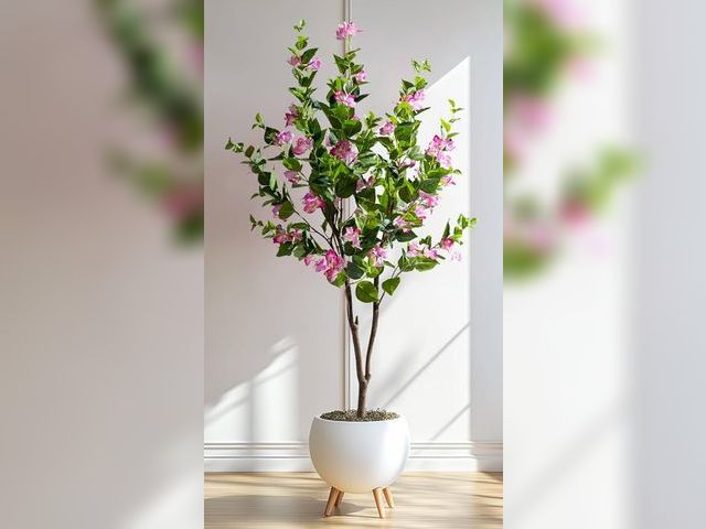 Lot 96-170668 - 5FT Artificial Bougainvillea Tree Artificial Tree Tall Potted Fake Bougainvillea Trees for Outdoor I...