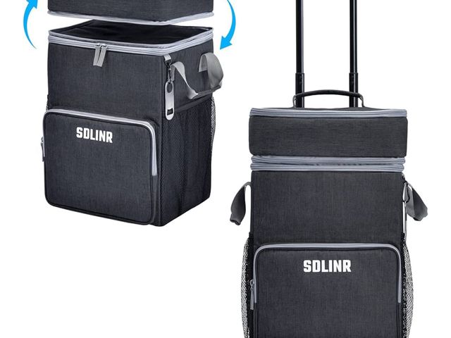 Lot 96-170637 - 72-Can Large Rolling Cooler, Leakproof Insulated Soft Cooler Bag with Wheels and Handle Collapsible ...