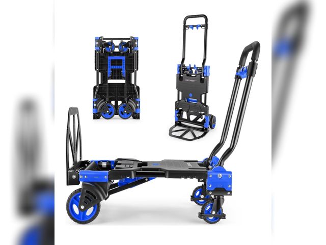 Lot 96-181300 - 330LB Folding Hand Truck Heavy Duty Carrying, Combination of Four Wheels and Two Wheels Convertible ...