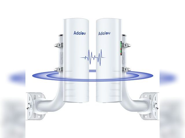 Lot 96-198729 - 5KM Outdoor Wireless Bridge Point to Point, AdaLov CPE361 5.8GHz WiFi Bridge with 14dBi High Gain An...