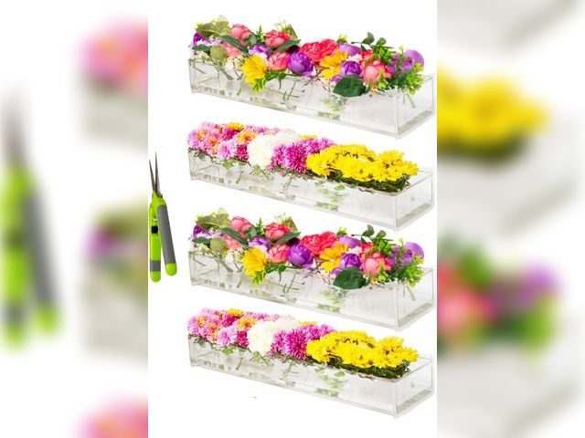 Lot 96-170236 - 4Pcs Ultra Premium Plastic Vases for Flowers, Flower Arrangement Holder, Dining Table Decor Centerpi...