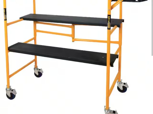 Lot 96-162717 - MetalTech 
Jobsite Series Baker 4.1 ft. H x 3.4 ft. W x 1.8 ft. D Mini Scaffold Platform with Wheels...