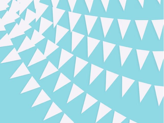 Lot 96-181635 - 40 Ft White Party Decorations Triangle Pennant Banner Pearlescent Shimmer White Paper Flags Bunting ...