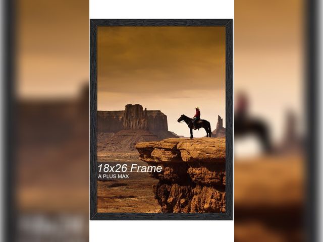 Lot 96-197453 - A PLUS MAX 18x26 Picture Frame, Black Engineered Wood Frame for 18 x 26 Inch Picture Poster Photo, L...