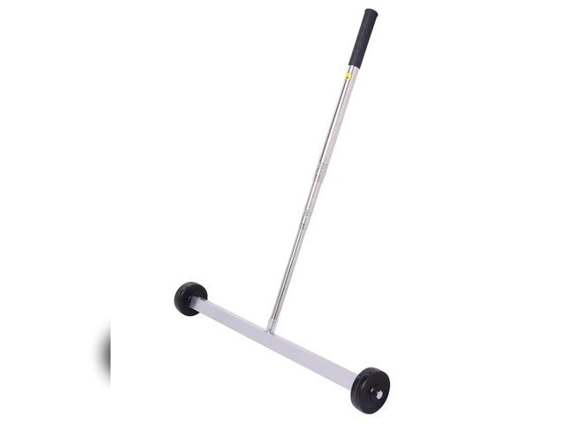 Lot 96-177550 - 15-Inch Rolling Magnetic Sweeper for Nail Pickup with Telescoping Handle and Wheels, Yard Magnet Too...
