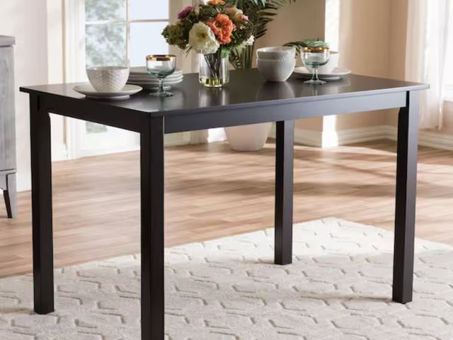 Lot 96-172094 - Baxton Studio
Eveline Espresso Brown Wood 43 in. 4 Legs Dining Table Seats 4
MSRP $139
New