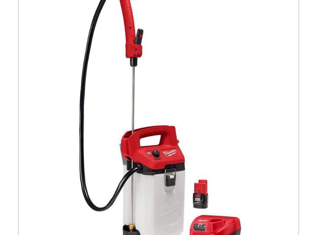 Lot 96-168734 - Milwaukee M12 12-Volt 2 Gal. Lithium-Ion Cordless Handheld Sprayer Kit with 2.0 Ah Battery and Charg...