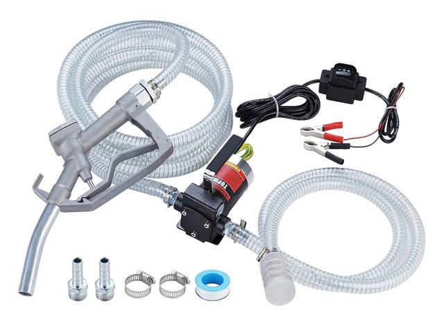 Lot 96-170067 - TOPWAY 12V DC Gasoline Fuel Pump Kit, Self-priming Oil Transfer Pump with Handle, Reversible Pumping...