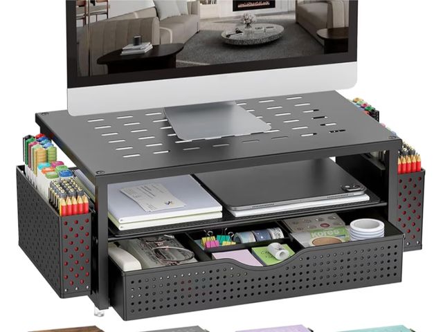 Lot 96-191083 - Desk Organizers and Accessories, Monitor Stand with Drawer and 2 Pen Holder, Desktop Organizer Suita...