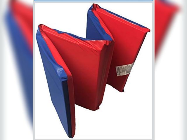 Lot 96-173531 - KinderMat, 1.5 Inch Thick, 4-Section Rest Mat, Red/Blue, Great for School, Daycare, Travel, and Home...