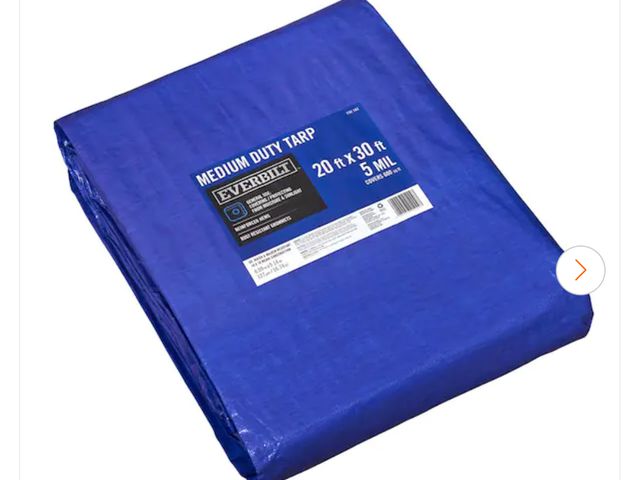 Lot 96-152556 - Everbilt 20 ft. x 30 ft. Blue Medium Duty Tarp New