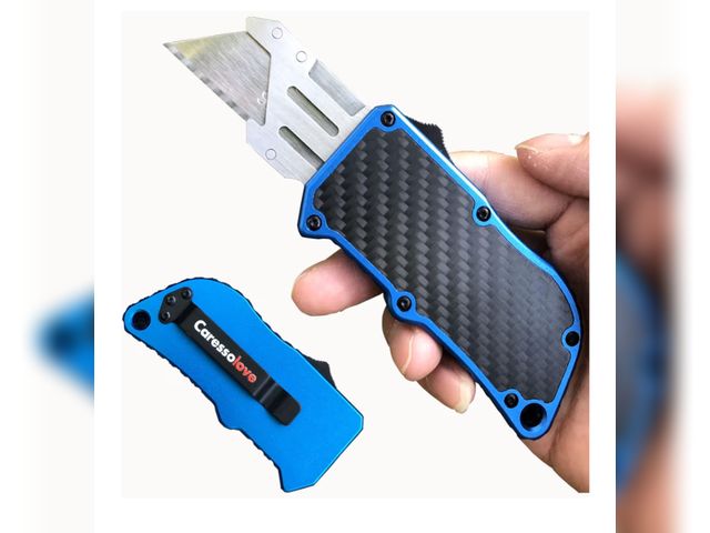 Lot 96-190890 - Automatic Utility Knife, Razor Blades Pocket Knife, Box Cutters Retractable Heavy Duty, Premium Safe...