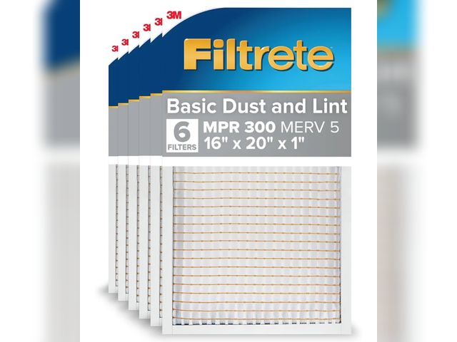 Lot 96-173643 - Filtrete 16x20x1 AC Furnace Air Filter, MERV 5, MPR 300, Capture Unwanted Particles, 3-Month Pleated...