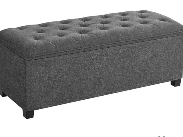 Lot 96-163663 - SONGMICS Storage Ottoman Bench, Foot Rest with Legs, 15.7 x 43.3 x 15.7 Inches, End of Bed Bench, St...