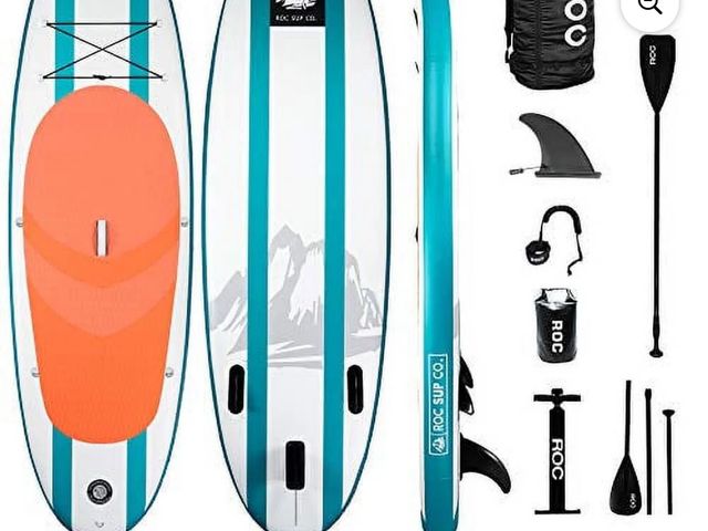 Lot 96-160693 - Roc Inflatable Stand Up Paddle Board with Premium sup Accessories &amp; Backpack, Non-Slip Deck, Wat...