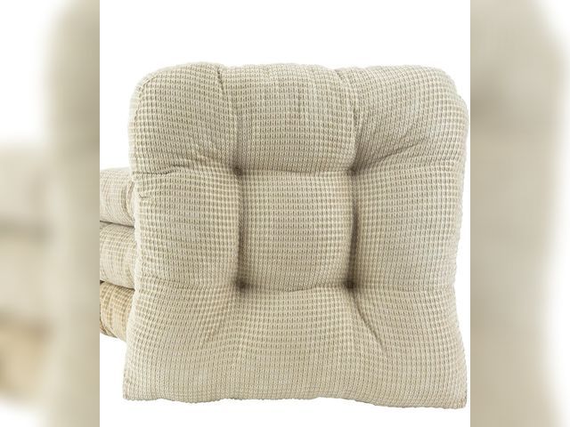 Lot 96-190400 - Arlee Chair Cushions for Dining Chairs, Set of 2 - Tyler Memory Foam Chair Pads with Tiebacks - Dura...