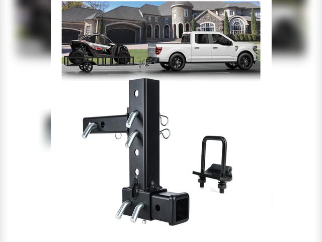 Lot 96-165680 - Patented Design Hitch Riser | Adjustable Trailer Hitch Extension | 4"-10" Drop/Rise Hitch Adapter wi...
