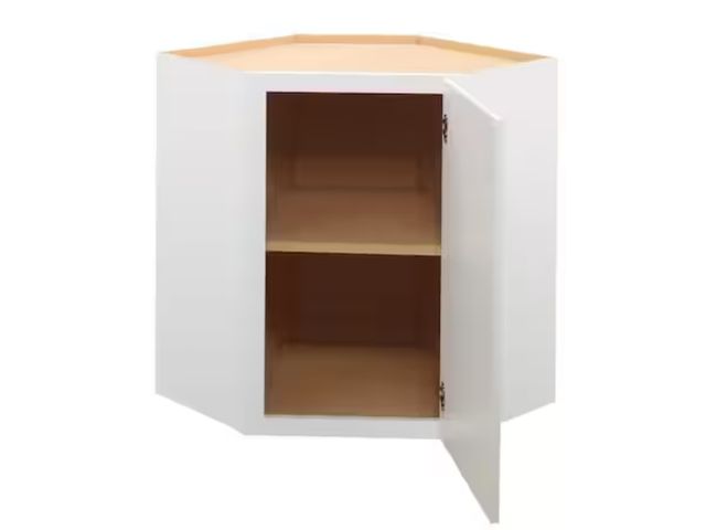 Lot 96-181125 - Hampton Bay
Hampton 24 in. W x 12 in. D x 30 in. H Assembled Diagonal Corner Wall Cabinet in Satin W...