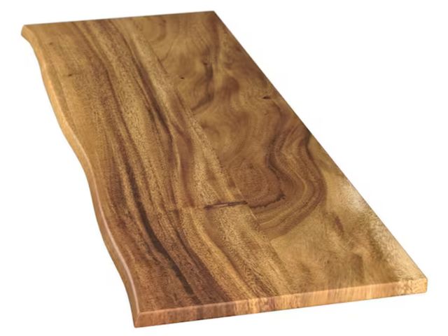 Lot 96-174368 - 6 ft. L x 25 in. D Finished Saman Solid Wood Butcher Block Countertop in with Live Edge MSRP $329 Ne...