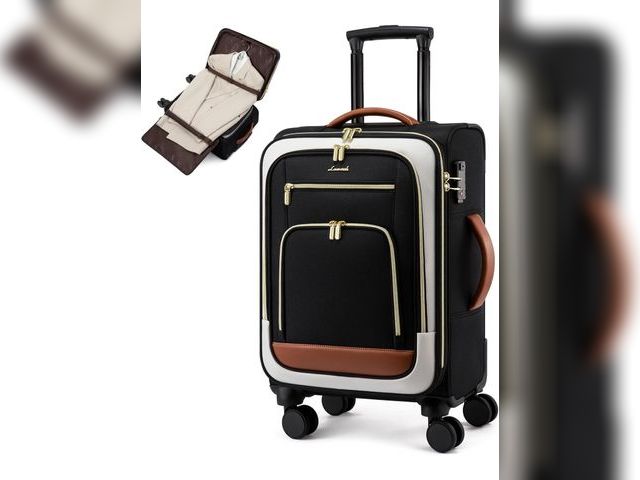 Lot 96-179233 - LOVEVOOK Carry on Luggage 22x14x9 Airline Approved, 22 Inch Large Rolling Suitcase, Spinner Wheels &...