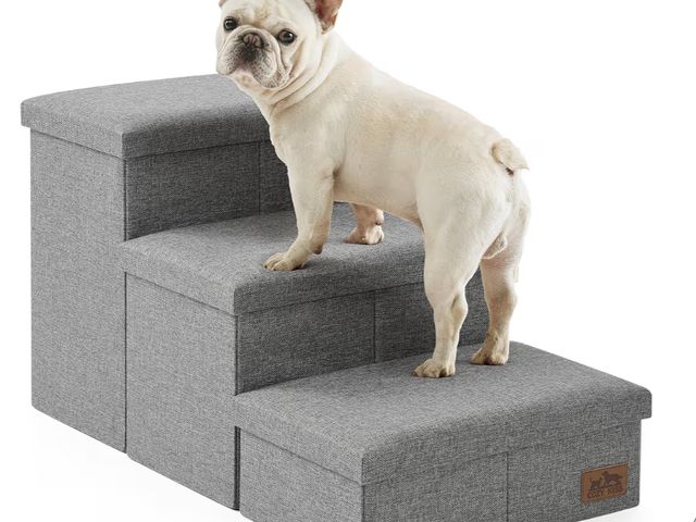 Lot 96-192865 - COZY KISS Dog Stairs for Small Dogs with Storage and Condo, 14" H Foldable Pet Stairs for Small Medi...