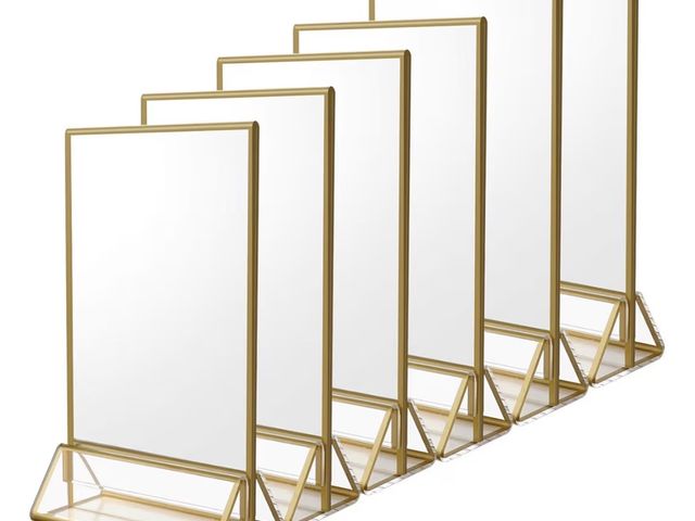 Lot 96-230373 - NIUBEE 4x6 Acrylic Sign Holder, Picture Frame, Wedding Table Numbers, 6pack

New