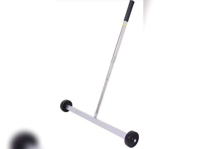 Lot 96-174628 - 15-Inch Rolling Magnetic Sweeper for Nail Pickup with Telescoping Handle and Wheels, Yard Magnet Too...