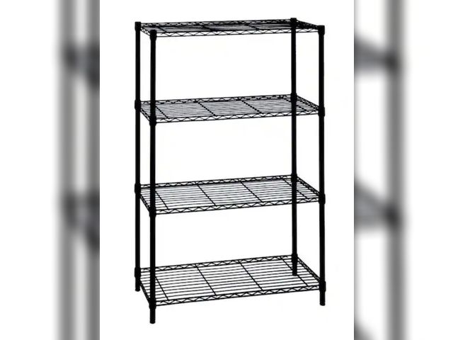 Lot 96-189131 - HDX
4-Tier Steel Wire Shelving Unit in Black (36 in. W x 54 in. H x 14 in. D)
New, but some shelf's ...