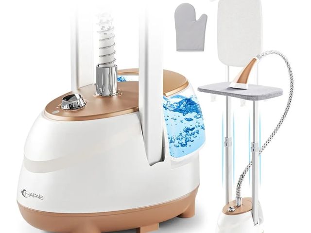 Lot 96-174596 - Steamer for Clothes,1800W Standing Garment Steamer with Adjustable Double Rod,Flat and Hanging Ironi...